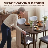 HOMCOM 5-Piece Dining Table Set for 4, Mid-Century Modern Kitchen Table and Chairs, Light Gray(m-7)