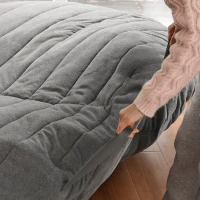 Soft Velvet Bean Bag Sofa with High-Resilience Foam, Cozy Lounge Chair for Living Rooms, 48" L x 36" W x 20" H, Antique Grey(m-5)
