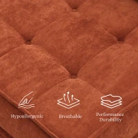 Versatile Modular Sofa Bed with Water-Resistant Velvet Fabric, Convertible Sleeper Couch for Living Rooms,  40" L x 40" W x 24.5" H, Reddish Brown(m-5)