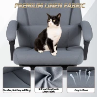 Solid Office Chair with Retractable Footrest and Ergonomic Support, Cozy Executive Seat for Home, Office, or Gaming, 28.5"L x 29"W x 50.5"H, Grey(m-6)
