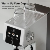 Compact 20-Bar Espresso Machine with Milk Frother, Professional Coffee Maker for Home Kitchens, 11.5" L x 5.5" W x 12" H, Black+Silver(m-7)