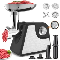 Powerful 2400W Electric Meat Grinder with 2 Speeds, Heavy-Duty Sausage Stuffer for Home Kitchens, 12" L x 5.5" W x 12.5" H, Black(m-2)