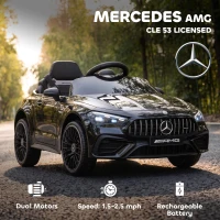 Qaba 12V Electric Car for Kids Licensed Mercedes AMG CLE 53 with Remote, Suspension, Lights, Music for 37-72 Months, Black(m-4)