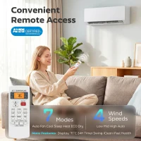 HOMCOM 23000 BTU Mini Split Air Conditioner, 22 SEER2 230V Wifi Enabled Inverter AC Unit & Heat Pump Cools up to 1500 Sq. Ft(m-6)