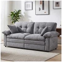 Modular Cloud Sofa with Soft Chenille Fabric, Cozy 2-Seater Couch for Apartments, Bedrooms, and Small Offices, 84"L x 35.5"W x 34.5"H, Light Gray(m-1)