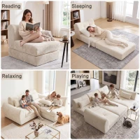 Cozy Compressed Sofa with Customizable Modular Layouts, Flexible Bed Couch for Both Compact and Spacious Spaces, 101.5"L x 36.5"W x 28.5"H, Beige(m-5)