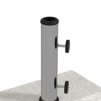 Outsunny 55 lbs Half Granite Parasol Base, Outdoor Umbrella Stand Weight for 1.3", 1.5", 1.9" Umbrella Poles, Grey(m-7)