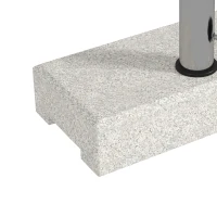 Outsunny 55 lbs Half Granite Parasol Base, Outdoor Umbrella Stand Weight for 1.3", 1.5", 1.9" Umbrella Poles, Grey(m-8)