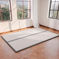 Breathable CocoShield Tatami Mat with Natural Jute Fiber, Moisture-Proof Sleeping Pad for Bedrooms, 137 L x 203W x 2H cm, Gray(m-5)