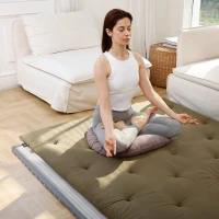 Breathable CocoShield Tatami Mat with Natural Jute Fiber, Moisture-Proof Sleeping Pad for Bedrooms, 137 L x 203W x 2H cm, Gray(m-6)
