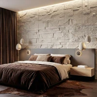 HOMCOM 8-Pack 3D Faux Stone Wall Panels, Lightweight Polyurethane Panels for Interior and Exterior Accent Walls, Light Gray(m-2)