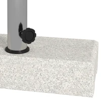 Outsunny 55 lbs Half Granite Parasol Base, Outdoor Umbrella Stand Weight for 1.3", 1.5", 1.9" Umbrella Poles, Grey(m-9)