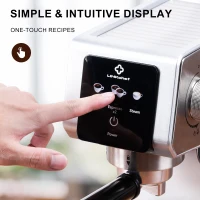 Compact 20-Bar Espresso Machine with Milk Frother, Professional Coffee Maker for Home Kitchens, 11.5" L x 5.5" W x 12" H, Black+Silver(m-9)