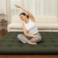 Comfortable 4-Inch Futon Mattress with High-Density Foam, Breathable Floor Sleeping Pad for Bedrooms, 75" L x 39" W x 4" H, Antique Green(m-3)