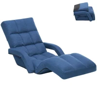 Swivel Gaming Chair with Adjustable Footrest, Ideal Floor Lounger for Living Room, Bedroom, or Gaming Setup, 20.5"L x 39.5"W x 26"H, Blue(m-2)