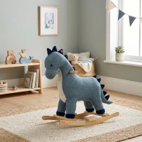 Qaba Baby Rocking Horse, Dinosaur Kids Ride on Horse with Realistic Sound, Interactive Toy for Toddlers 12-36 Months(m-8)