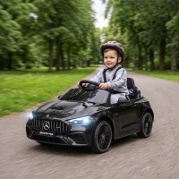Qaba 12V Electric Car for Kids Licensed Mercedes AMG CLE 53 with Remote, Suspension, Lights, Music for 37-72 Months, Black(m-10)