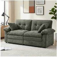 Modular Cloud Sofa with Soft Chenille Fabric, Cozy 2-Seater Couch for Apartments, Bedrooms, and Small Offices, 84"L x 35.5"W x 34.5"H, Green