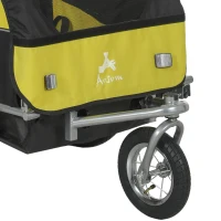 Aosom 2-Seat Elite 360 Swivel Bike Trailer for Kids Bicycle Cargo Trailer with Water-Resistant Windows, Yellow(m-9)