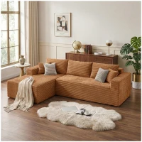 Cozy L-Shaped Compressed Sofa with 1400 lbs Weight Capacity and Cloud-Like Memory Foam, Spacious Couch for Big Families, 108"L x 68"W x 33"H, Brown(m-3)