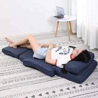 Cozy Floor Chair with 14 Adjustable Positions, Foldable Lazy Lounger for Home Offices and Gaming Rooms, 26.5"L x 22"W x 27"H, Blue(m-5)