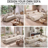 L-Shaped Compressed Sofa with High-Density Chenille Fabric and Supportive Backrests, Stylish Couch with Boneless Construction, 126"L x 68.5"W x 32"H, Beige(m-3)