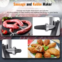 Powerful 2400W Electric Meat Grinder with 2 Speeds, Heavy-Duty Sausage Stuffer for Home Kitchens, 12" L x 5.5" W x 12.5" H, Black(m-5)