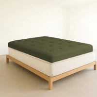 Comfortable 4-Inch Tatami Mattress with High-Resilience Foam, Breathable Floor Sleeping Pad for Bedrooms, 190.5L x 137W x 10H cm, Olive Green(m-1)