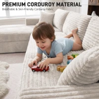 Cozy L-Shaped Compressed Sofa with 1400 lbs Weight Capacity and Cloud-Like Memory Foam, Spacious Couch for Big Families, 108"L x 68"W x 33"H, White(m-4)
