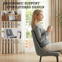 Cozy Dining Chairs with Ergonomic Curved Backrest, Stylish Kitchen Seats for Dining Rooms and Living Rooms, 19.5"L x 23.5"W x 35.5"H, Gray(m-8)