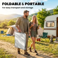 Outsunny Outdoor Aluminum Folding Picnic Table Height Adjustable with Storage Organizer BBQ Camping(m-7)