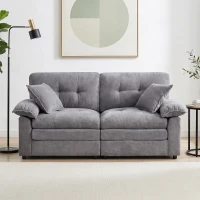 Modular Cloud Sofa with Soft Chenille Fabric, Cozy 2-Seater Couch for Apartments, Bedrooms, and Small Offices, 84"L x 35.5"W x 34.5"H, Light Gray(m-8)