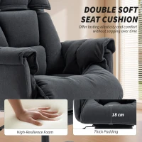 HOMCOM High Back Office Chair, Reclining Desk Chair with Footrest, High Resilience Foam, Rolling Wheels, Dark Gray(m-5)