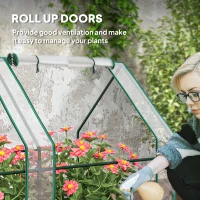 Outsunny Portable Mini Greenhouse, Outdoor Garden with Large Zipper Doors and Water/UV PVC Cover, 12' x 3' x 3', Clear(m-7)