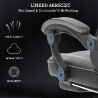 Ergonomic Gaming Chair with Adjustable Lumbar Support, Ideal Computer Seat for Home Offices, Gaming Setups, 25"L x 25"W x 51"H, Gray(m-8)
