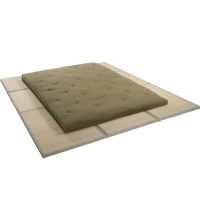 Comfortable 4-Inch Tatami Mattress with High-Resilience Foam, Breathable Floor Sleeping Pad for Bedrooms, 190.5L x 137W x 10H cm, Olive Green(m-6)