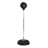 Soozier Boxing Bag with Stand, Freestanding Punching Bag with 49.6"-56.7" Adjustable Height, Fillable Base, Pump, Gloves, Black(m-2)