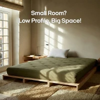 Minimalist Solid Wood Modular Bed Frame with Slatted Support, Heavy-Duty Platform Foundation for Bedrooms, 203L x 99W x 10H cm, Wooden(m-3)