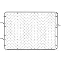 Outsunny Garden Gate Chain Link Fence Gate, Galvanized Steel Garden Door for Yard Entrance Way, 47.2 x 70.9 in., Silver(m-9)