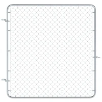 Outsunny Garden Gate Chain Link Fence Gate, Galvanized Steel Garden Door for Yard Entrance Way, 70.9 x 70.9 in., Silver(m-9)