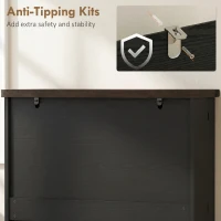 HOMCOM 72" Tall Kitchen Pantry Cabinet, Farmhouse Storage Cabinet with 8 Door Racks and Adjustable Shelves, Black(m-5)