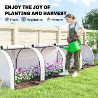 Outsunny 13' L x 3' W x 2.5' H Portable Tunneled Greenhouse with 4 Zippered Doors, Water/UV Fighting PE Cover, White(m-7)
