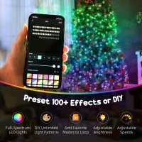 HOMCOM 6ft Prelit Christmas Tree with Full-Spectrum LEDs, Smart App Control, Wide Full Hinged Xmas Tree, Easy Assembly(m-4)