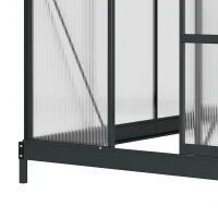 Outsunny Greenhouse Kit with Rooftop vent, PC Board and Sliding Door, 6.2' x 8.3' x 6.6' Garden Greenhouse, Grey(m-14)