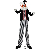 HOMCOM Large Animated Clown Halloween Decorations with Sound Touch Activated, Light Up Eyes, Animated Prop(m-11)