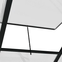 Outsunny Greenhouse Kit with Rooftop vent, PC Board and Sliding Door, 6.2' x 8.3' x 6.6' Garden Greenhouse, Grey(m-12)