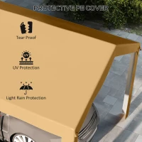 Outsunny 10 x 20ft Carport Roof, UV Resistant Canopy Replacement, Fits 84C-378V00 and 84C-206 Series, Beige(m-6)