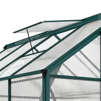 Outsunny 6.2' x 8.3' x 6.6' Clear Polycarbonate Greenhouse, Large Walk-In Green House w/ Slide Door(m-9)