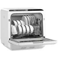 HOMCOM Countertop Dishwasher, Portable Mini Dishwasher with 1.6 Gal Built-in Water Tank, 5 Washing Programs, Air-Dry Function(m-1)