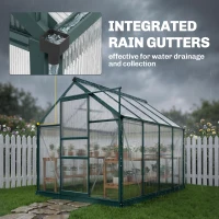 Outsunny 6.2' x 8.3' x 6.6' Clear Polycarbonate Greenhouse, Large Walk-In Green House w/ Slide Door(m-7)